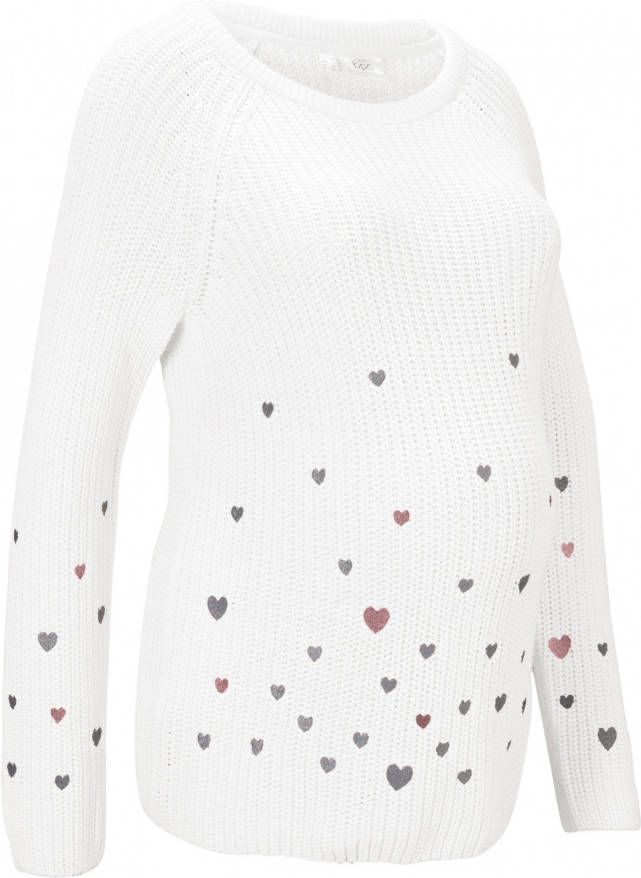 bpc bonprix collection Zwangerschapstrui, wolwit gedessineerd