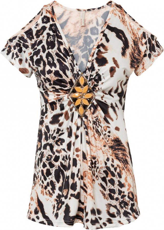 bonprix Off shoulder shirt met accessoire