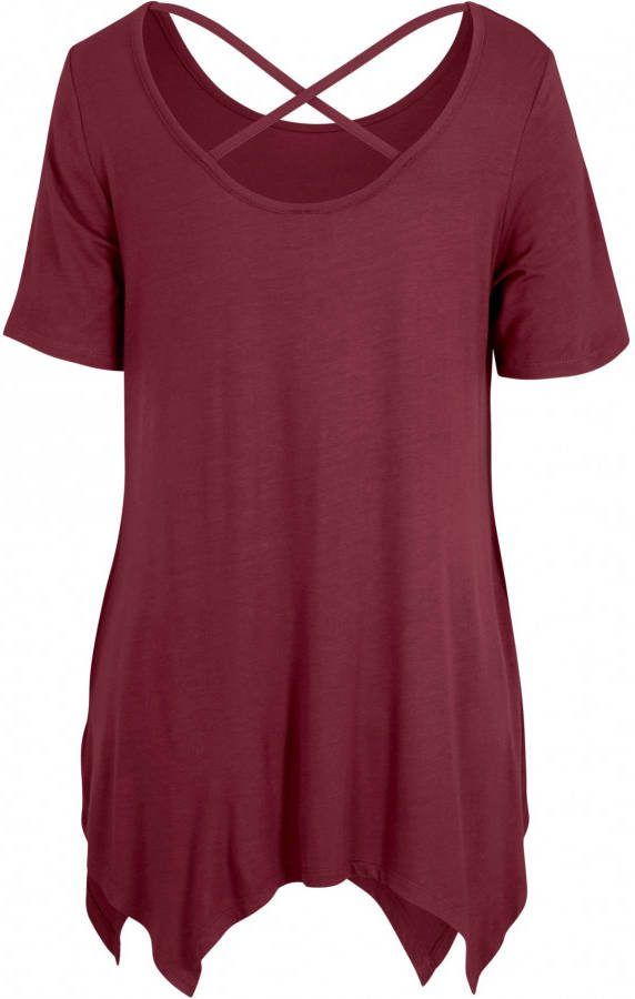 bpc bonprix collection Puntig toelopend longshirt, ahornrood
