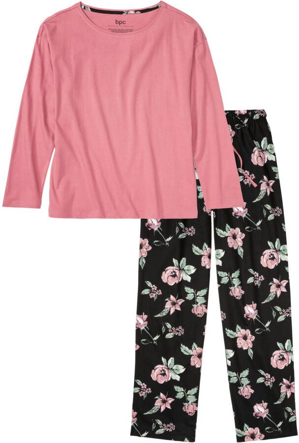 bpc bonprix collection Pyjama (2-dlg.), bessensorbet/zwart gebloemd,