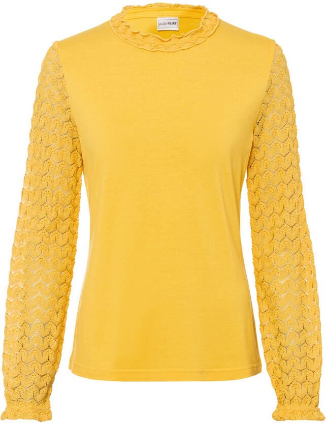 bonprix Shirt met kanten mouwen