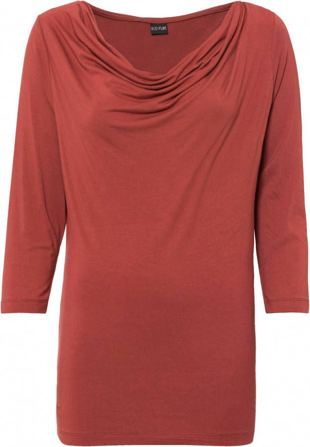 bonprix Shirt met watervalhals