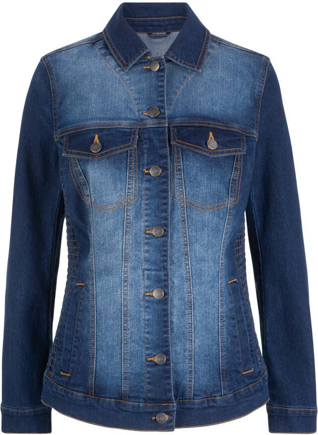 bpc bonprix collection Spijkerjas met smokwerk opzij, blue stone