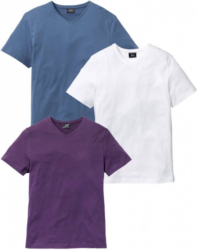 bonprix T shirt met V hals(set van 3 )