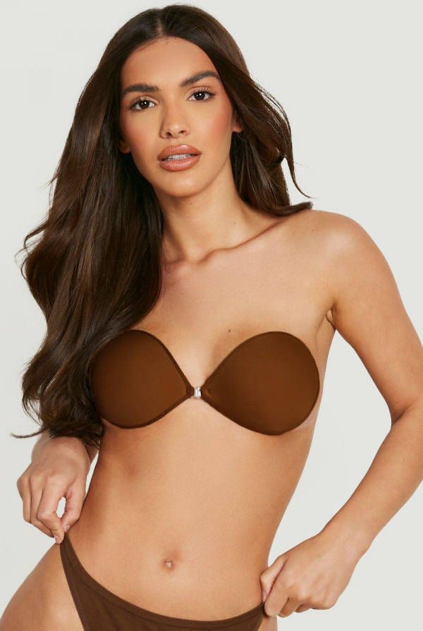 boohoo Plak Beha Met Strik, Chocolate