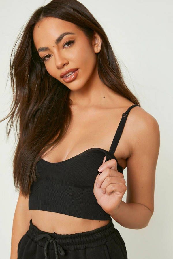 boohoo Zwangerschap Naadloze Long Line Voedings Bh, Black