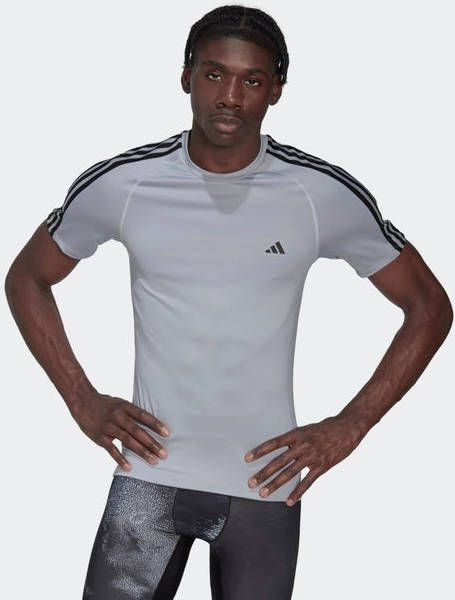 adidas Techfit 3 Stripes Training T shirt