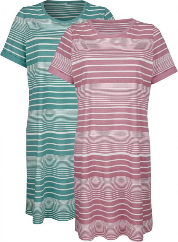 Blue Moon Nachthemden Jadegroen/Oudroze/Ecru