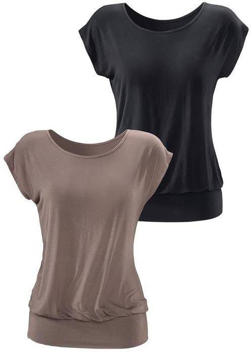 Lascana Lang shirt met brede tailleband(Set van 2 )