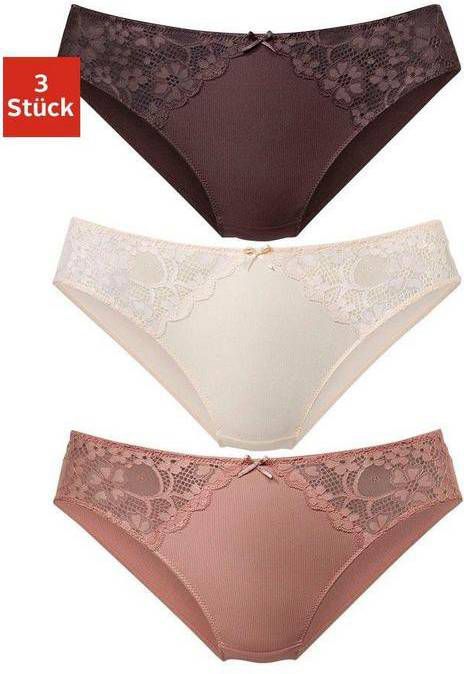 petite fleur Slip met iets transparante jacquard kant aan beide kanten opzij(3 stuks )