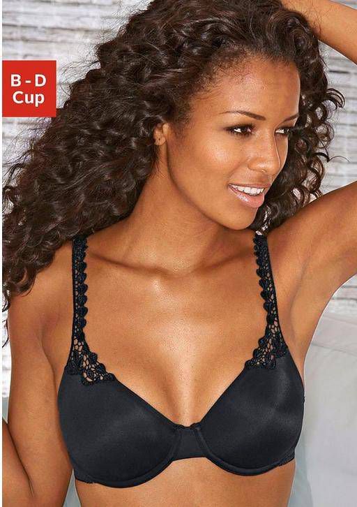 Nuance T-shirtbeha, met beugel en met bandjes die met een borduursel zijn versierd