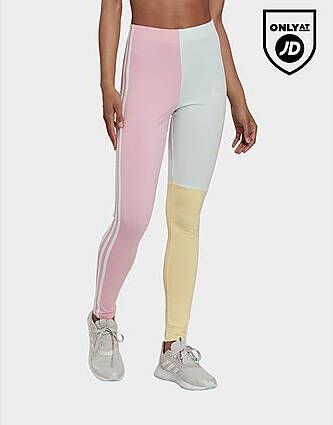 Adidas Essentials 3 Stripes Colorblock Legging True Pink/Almost Blue/Almost Yellow/White Dames