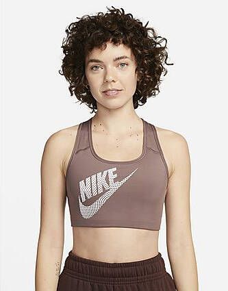 Nike Swoosh Niet gewatteerde Dance sport bh met medium ondersteuning Plum Eclipse Dames