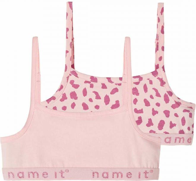 name it ! Meisjes 2 Pack Top -- Roze Katoen/elasthan
