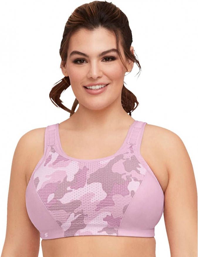 Glamorise Sport bh met leuke print Pink