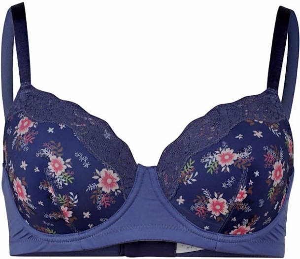 harmony Beugel bh met fraaie print op de cup Nachtblauw
