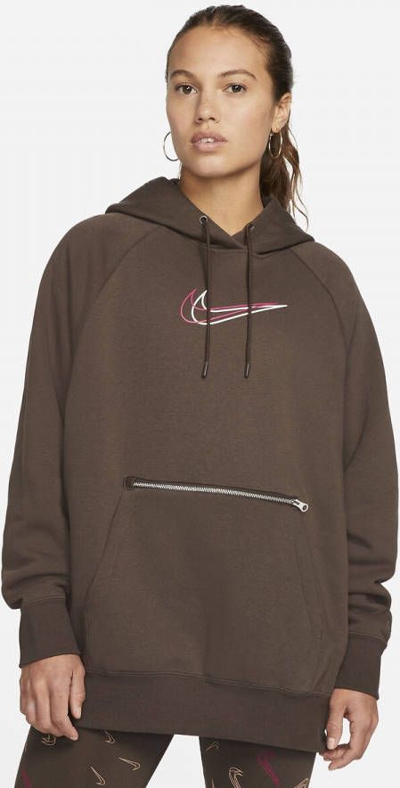Nike Sportswear Danshoodie met oversized pasvorm Bruin