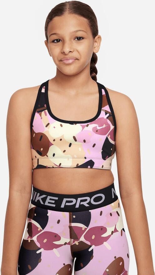 Nike Swoosh Omkeerbare sport bh voor meisjes Bruin