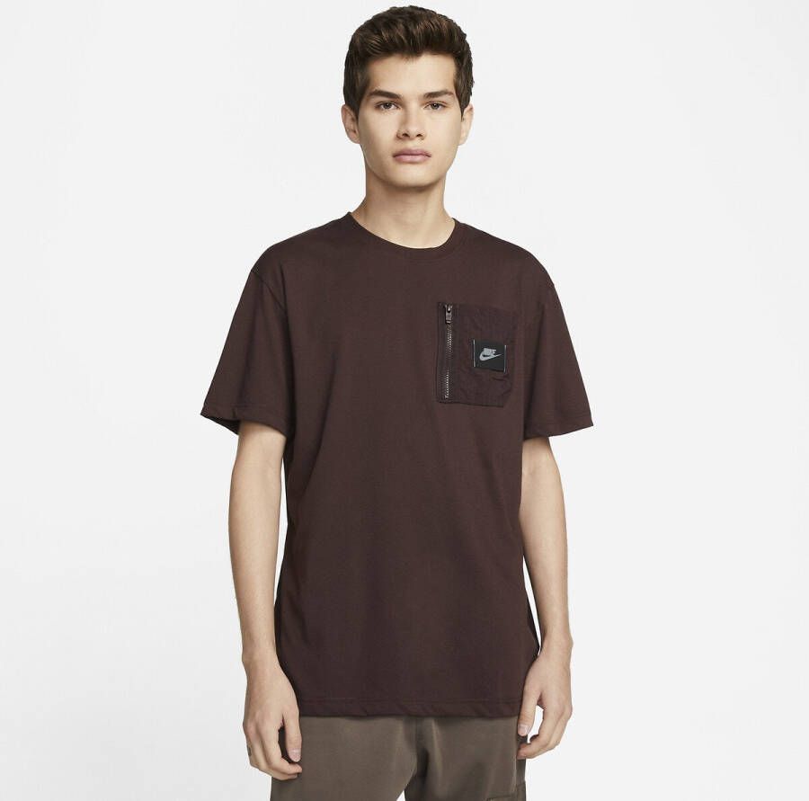 Nike Sportswear Dri FIT Sports Utility Herentop met korte mouwen Bruin