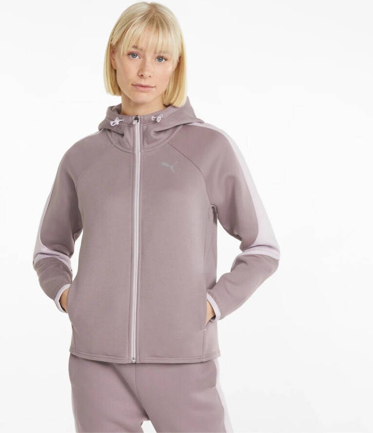 PUMA Evostripe Full Zip Hoodie Dames Donkerroze
