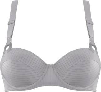Marlies Dekkers Gloria Plunge Balconette Bh | Wired Padded Grey And Silver 75e