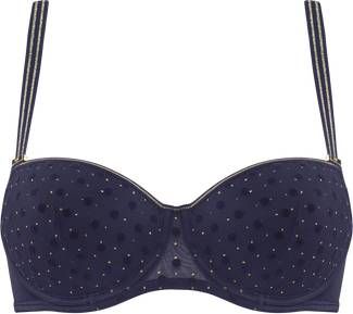Marlies Dekkers Petit Point Balconette Bh | Wired Padded Evening Blue And Gold 85c