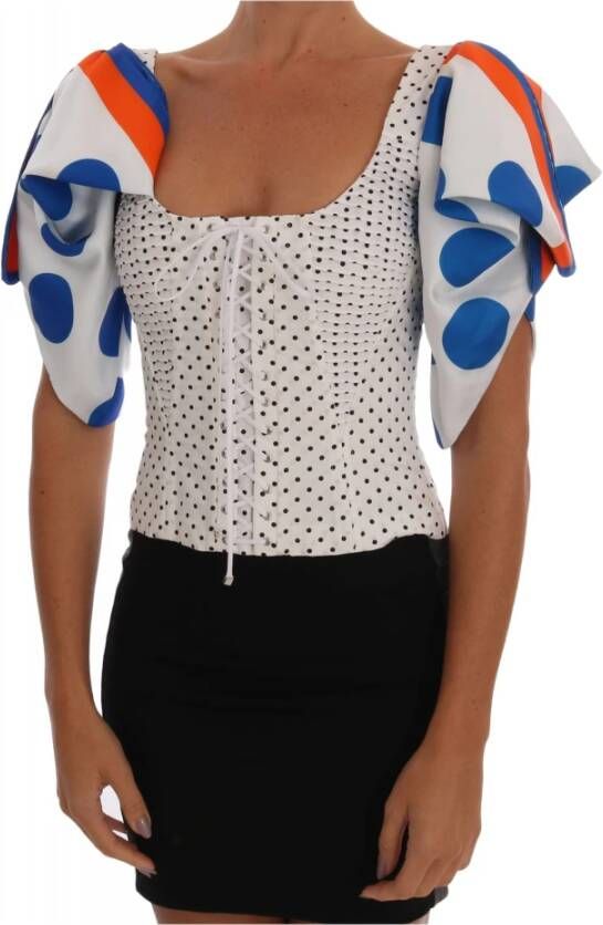 Dolce & Gabbana Polka Corset Bustier Top , Wit, Dames