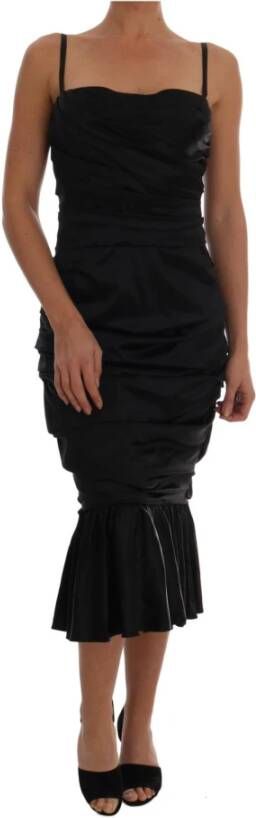 Dolce & Gabbana Mermaid Ruched Gown Dress , Zwart, Dames
