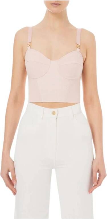 Elisabetta Franchi Mouwloos topje , Roze, Dames