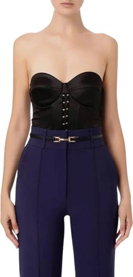 Elisabetta Franchi Mouwloos topje , Zwart, Dames