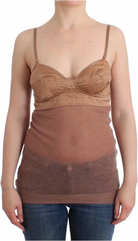 Ermanno Scervino Lingerie Brown Bustier Top Camisole Cami , Bruin, Dames