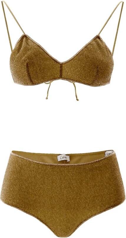 Oseree Lumiere lurex bikini , Geel, Dames