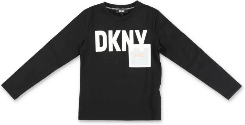 DKNY Black Cotton Jersey T shirt , Zwart, Heren