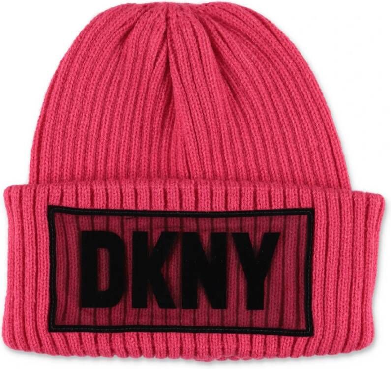 DKNY Fucsia Naughty Cap || Fuchsia Knit Beanie , Paars, Dames