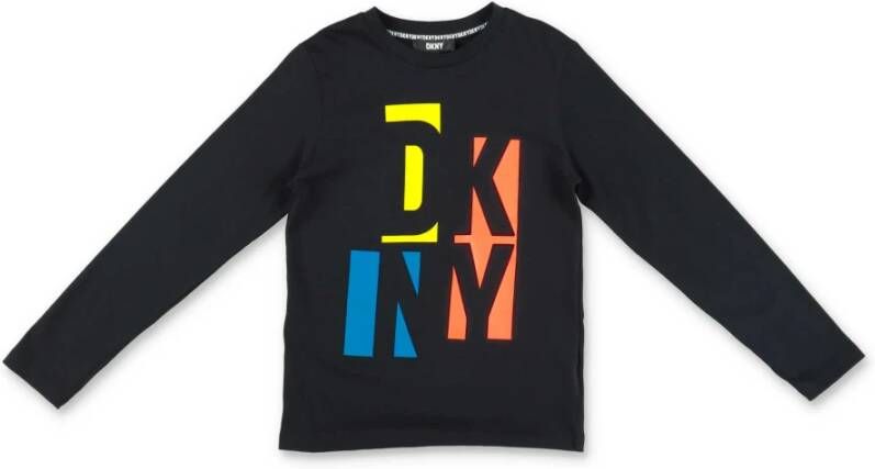 DKNY T shirt Nera in Jersey di Cotone | Black Cotton Jersey T shirt , Zwart, Heren