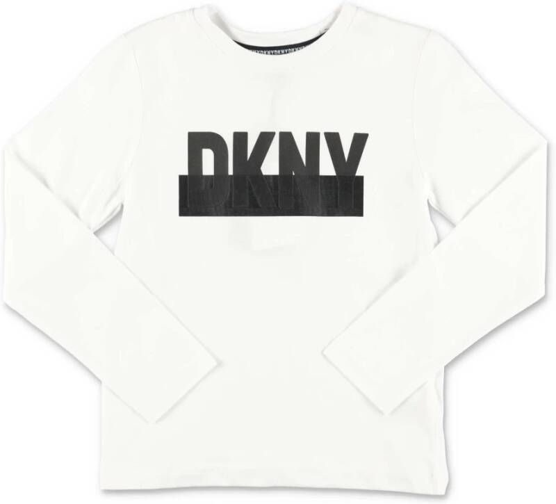 DKNY Witte katoenen trui t shirt , Wit, Heren