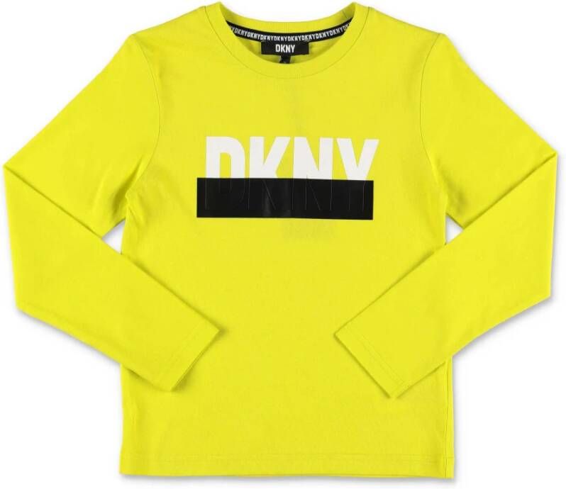 DKNY Yellow Lime Cotton Jersey T shirt , Geel, Heren