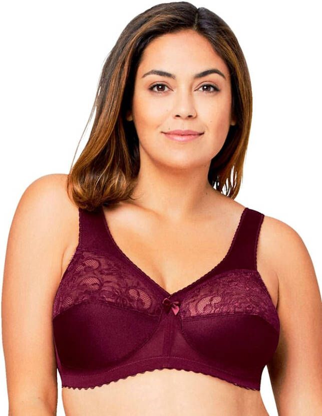 Glamorise Magic lift bh met steunfunctie Bordeaux, Magic lift bh in speciaal model voor Plus Sizes Bordeaux