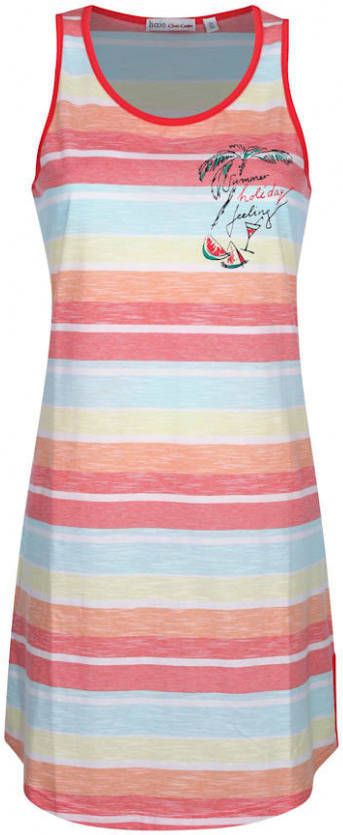 Hajo Nachthemd In frisse kleuren Lichtrood/Lichtoranje/Lichtgeel/Lichtblauw