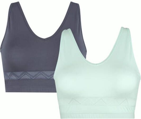harmony Bustiers per 2 stuks in sportieve stijl 1x duifblauw/1x mintgroen