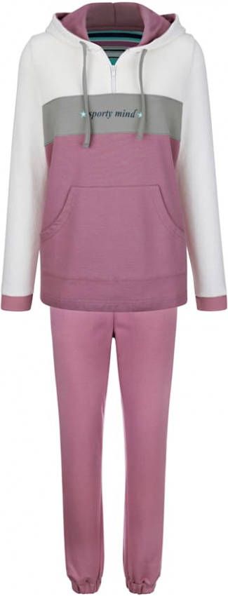 harmony Joggingpak met leuke capuchon Rozenhout/Ecru/Taupe