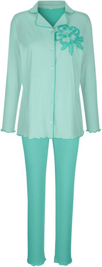 harmony Pyjama met geschulpte zomen Lichtgroen/Mint