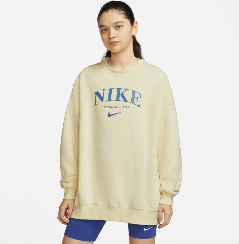 Nike Sportswear Essentials Oversized sweatshirt van fleece voor dames Wit