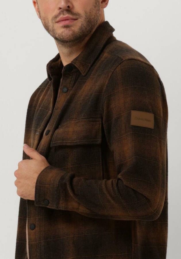 Calvin Klein Bruine Overshirt Blurred Check Indoor Overshirt