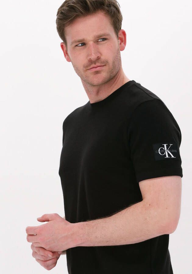 Calvin Klein T shirt van biologisch katoen met structuur en logo