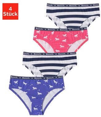 Bench. Slip blauw gestreept en met paardenprint(set, 4 stuks )