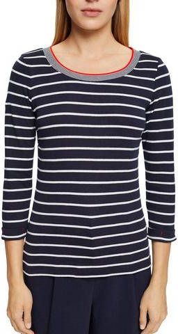 Esprit Shirt met 3/4 mouwen met aangezette boord bij de hals
