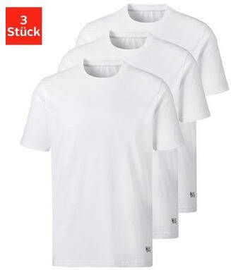 H.I.S Shirt met korte mouwen met print onder bij de zoom(Set van 3 )