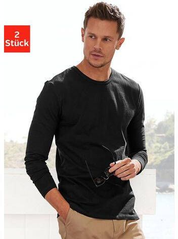 H.I.S Shirt met lange mouwen gemaakt van katoen(set, 2 delig, Set van 2 Set van 2 )