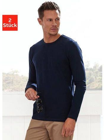 H.I.S Shirt met lange mouwen gemaakt van katoen(set, 2 delig, Set van 2 Set van 2 )